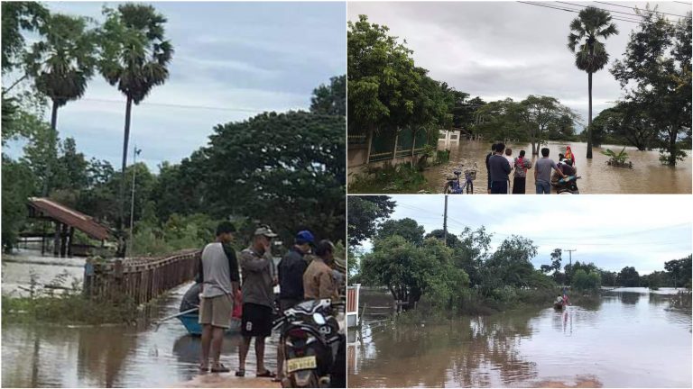 ເມືອງຈໍາພອນ ນໍ້າຍັງສູງຂຶ້ນ ປະຊາຊົນເຝົ້າລະວັງ
