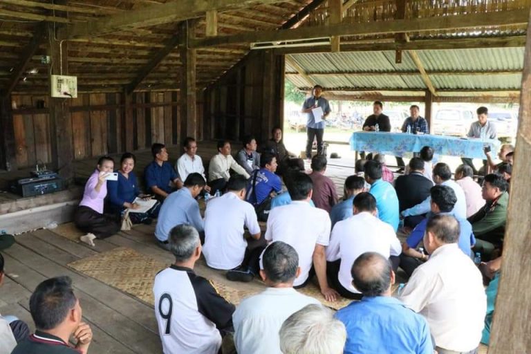ພິທີມອບພະນັກງານຫຼັກແຫຼ່ງ ລົງກໍ່ສ້າງຮາກຖານການເມືອງຢູ່ເຂດບ້ານໂພນຄໍາ ຂອງເມືອງວິລະບູລີ