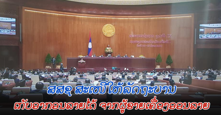 ສະມາຊິກສະພາແຫ່ງຊາດ ສະເໜີໃຫ້ລັດຖະບານເກັບອາກອນລາຍໄດ້ຈາກຜູ້ຂາຍເຄື່ອງອອນລາຍ