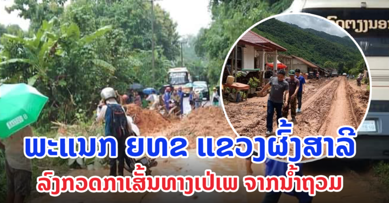 ລົງກວດກາເສັ້ນທາງເປ່ເພໃນແຂວງຜົ້ງສາລີ